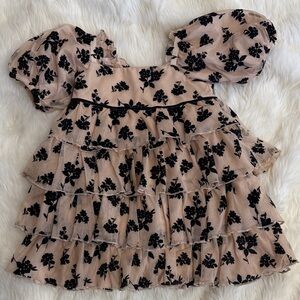 Janie and jack  Ruffled Floral Puff Sleeve Mini Dress